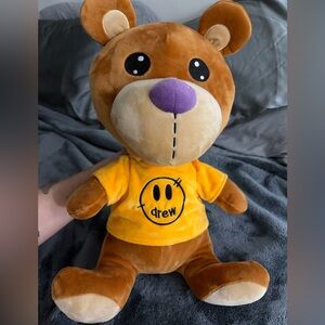 DREW (Justin Bieber’s brand) Brown Bear Plush with Yellow Shirt with Drew logo